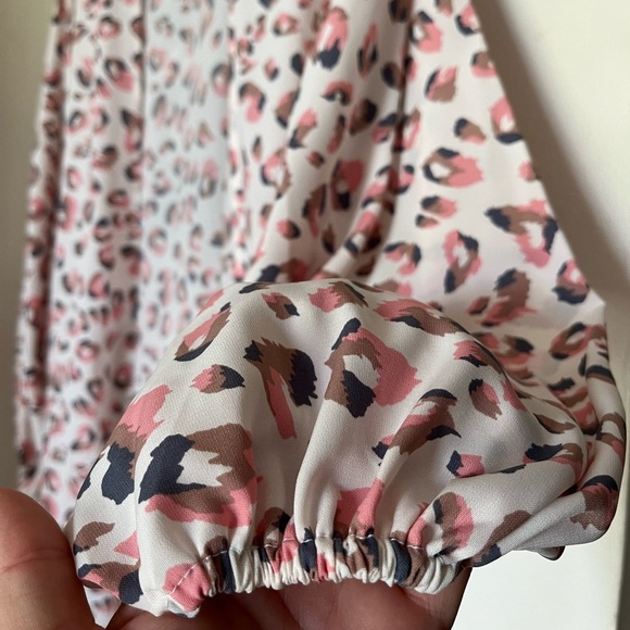 Kimono Elegant Beautiful HoneyMe Leopard Pink Brown Cream Kimono, Women’s Sz L - Picture 3 of 10